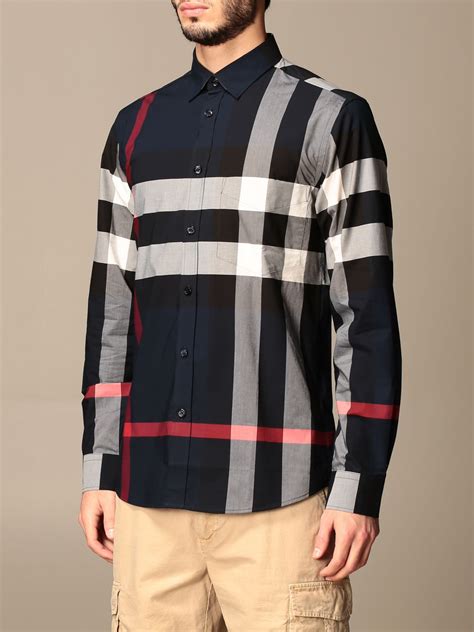 camisa burberry azul marino|farfetch burberry camisa.